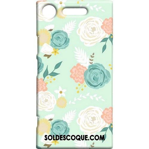 Coque Sony Xperia Xz1 Téléphone Portable Étui Délavé En Daim Vert Rose En Ligne