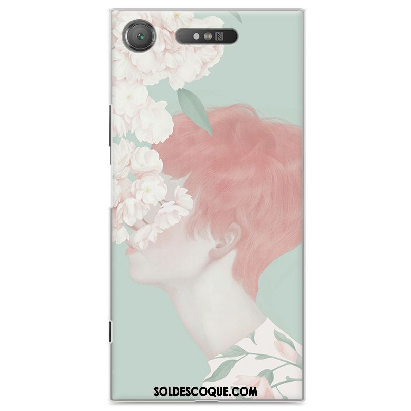 Coque Sony Xperia Xz1 Vert Difficile Téléphone Portable Peinture Personnalité Housse En Ligne