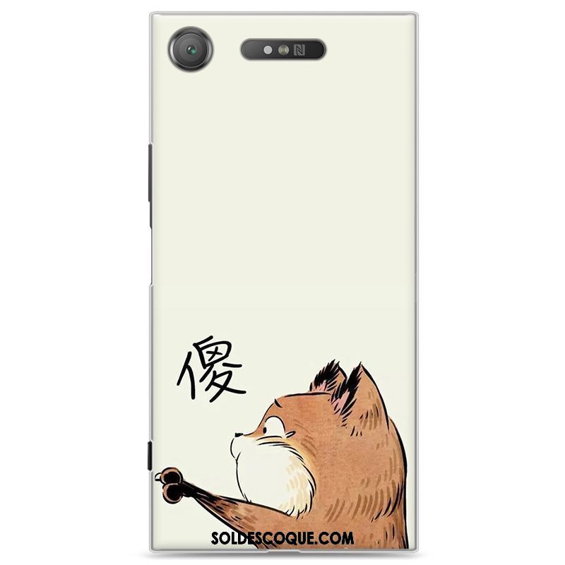 Coque Sony Xperia Xz1 Étui Peinture Difficile Jaune Créatif Housse Soldes