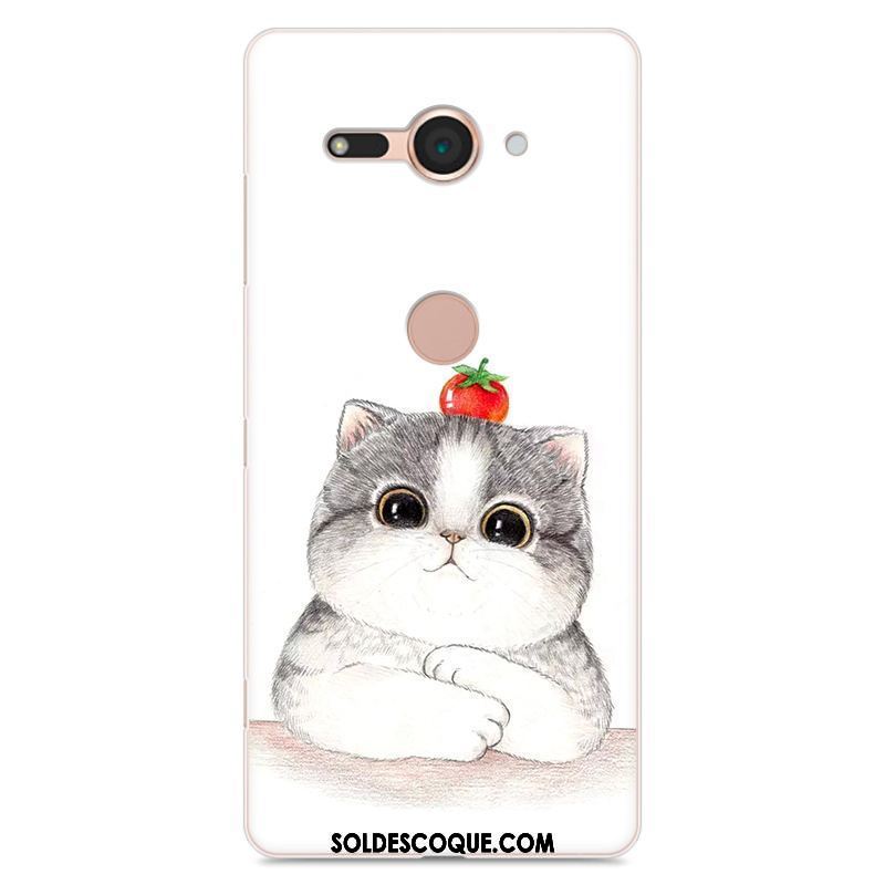 Coque Sony Xperia Xz2 Compact Blanc Fluide Doux Téléphone Portable Peinture Protection Pas Cher