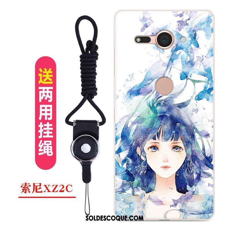 Coque Sony Xperia Xz2 Compact Dessin Animé Charmant Personnalité Bleu Étui Pas Cher