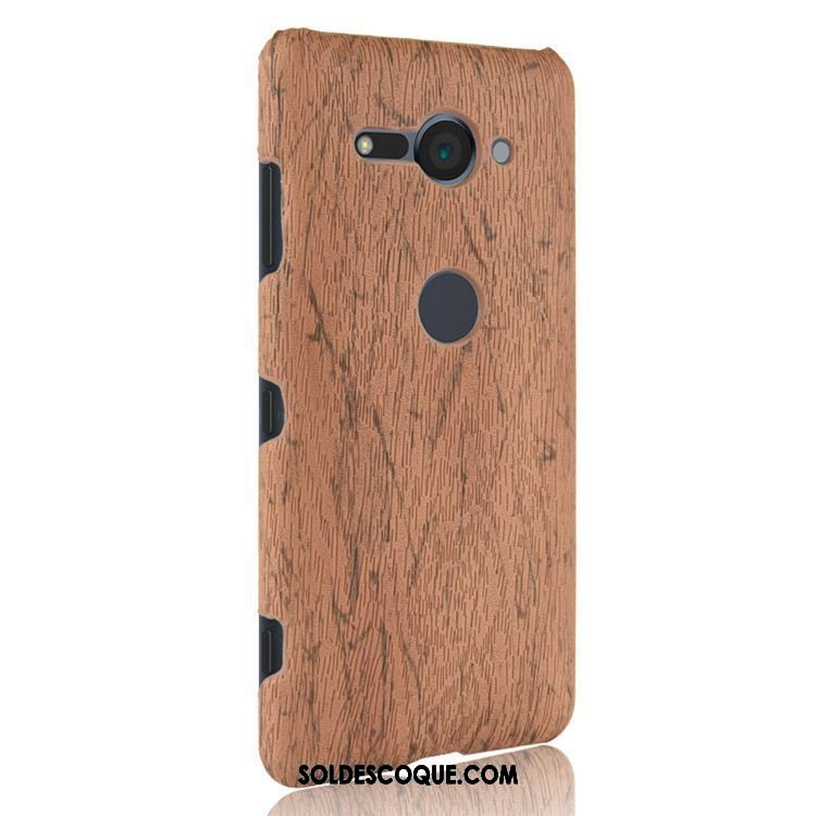 Coque Sony Xperia Xz2 Compact Légères Étui Cuir Grain De Bois Clair En Vente