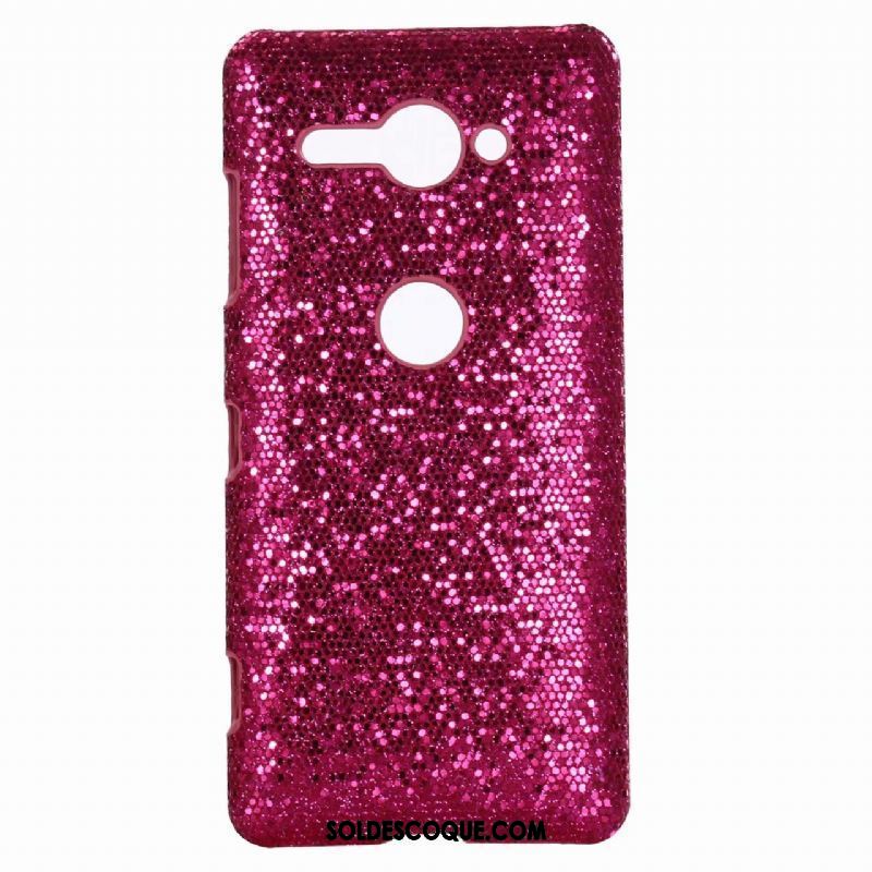 Coque Sony Xperia Xz2 Compact Étui Rouge Léopard Cuir Rose Pas Cher