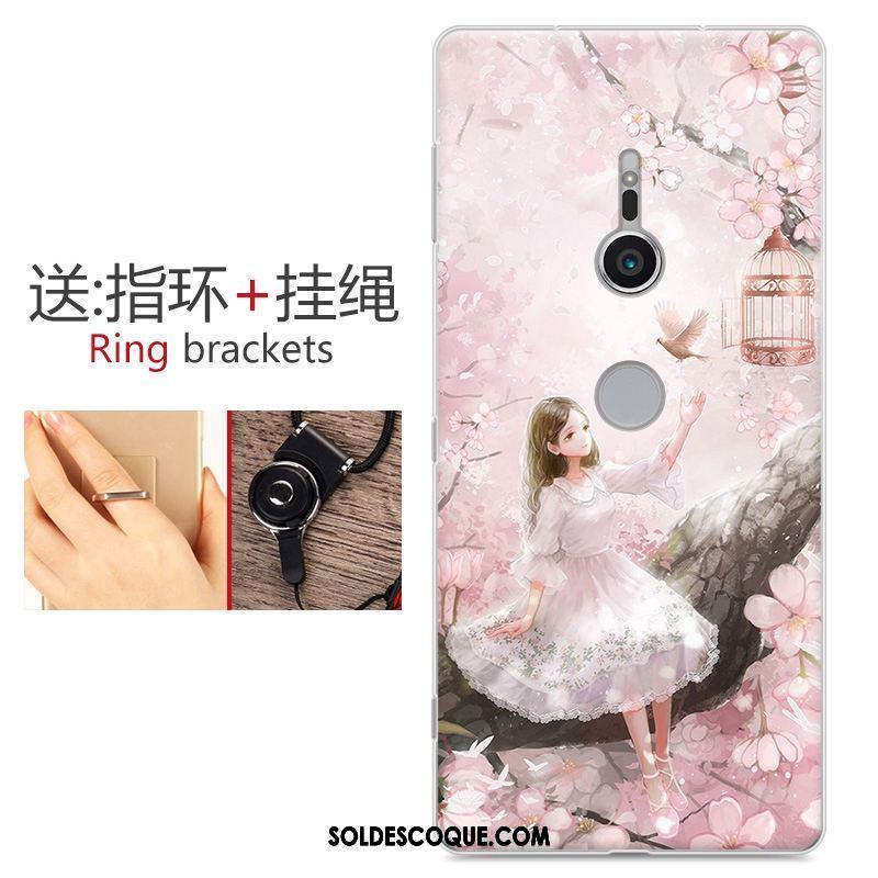 Coque Sony Xperia Xz2 Personnalité Rose Téléphone Portable Incassable Fluide Doux En Vente