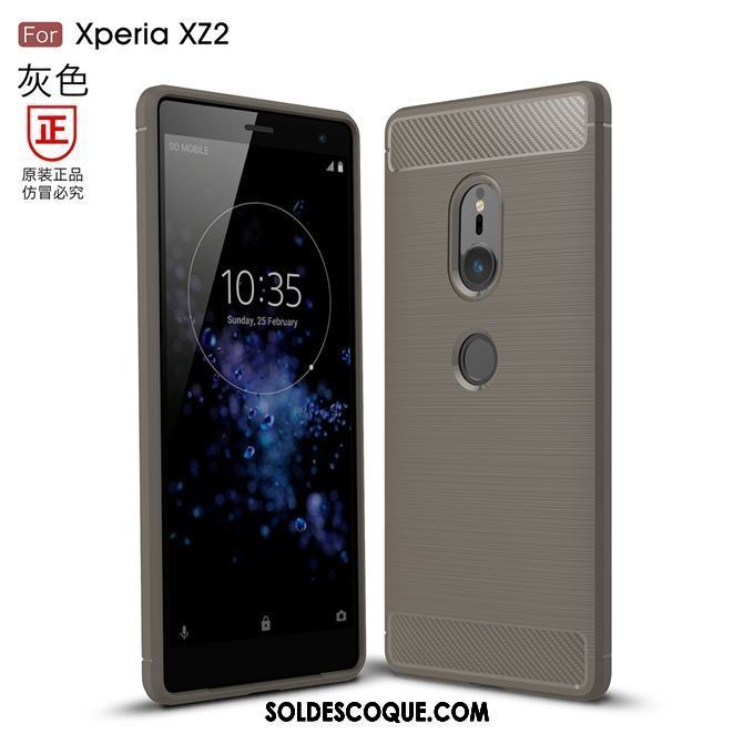 Coque Sony Xperia Xz2 Étui Gris Silicone Protection Tendance Pas Cher