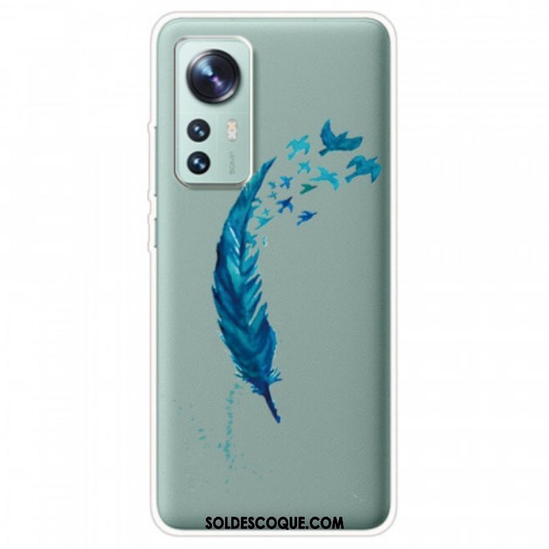 Coque  Xiaomi 12 / 12X  Belle Plume Bleue