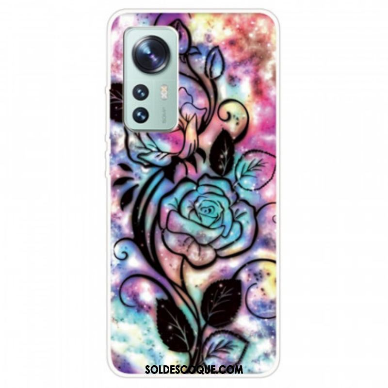 Coque  Xiaomi 12 / 12X  Silicone Fleur Graphique