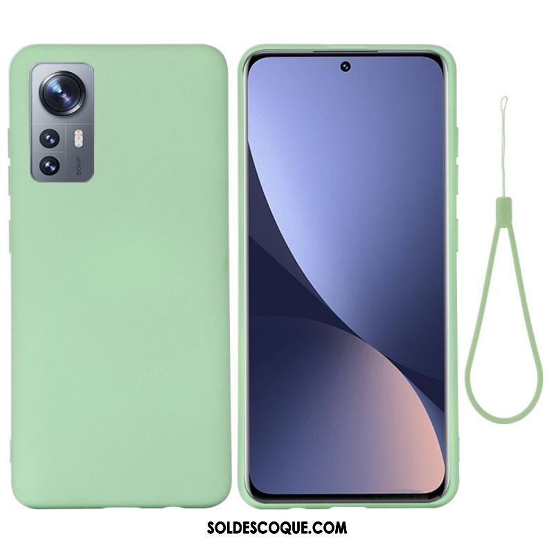 Coque  Xiaomi 12 / 12X  Silicone Liquide Avec Lanière