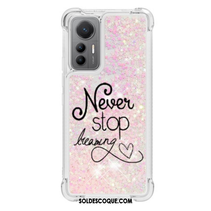 Coque Xiaomi 12 Lite Paillettes Never Stop Dreaming