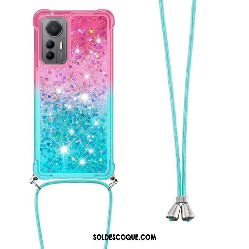 Coque Xiaomi 12 Lite à Cordon Silicone Paillettes