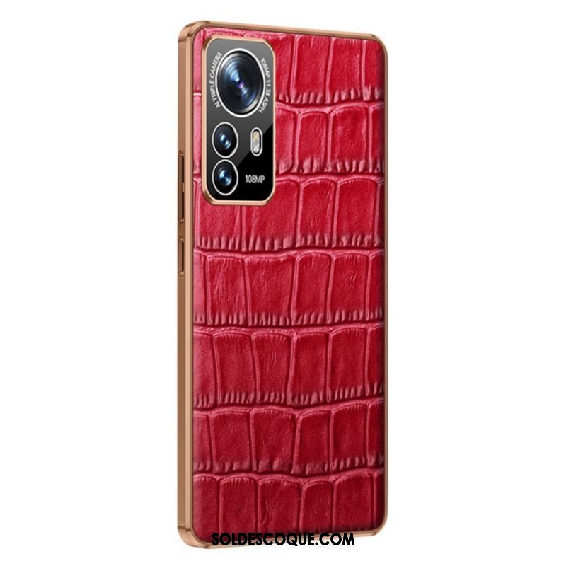 Coque Xiaomi 12 Pro Cuir Style Peau de Crocodile