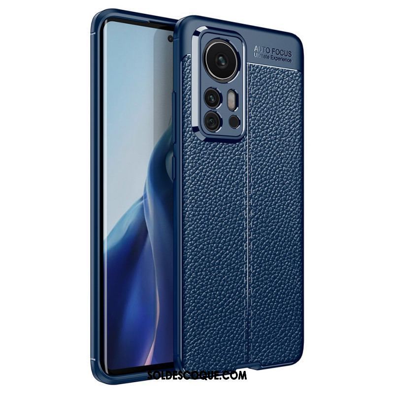 Coque Xiaomi 12 Pro Effet Cuir Litchi Double Line