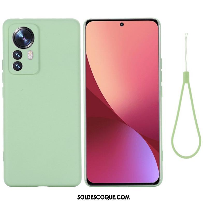 Coque Xiaomi 12 Pro Silicone Liquide Avec Lanière