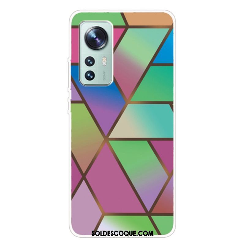 Coque Xiaomi 12 Pro Silicone Marbre Géométrie