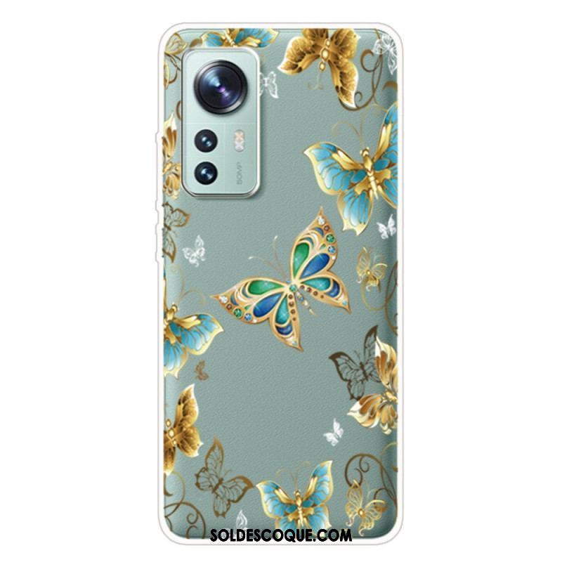 Coque Xiaomi 12 Pro Silicone Papillons