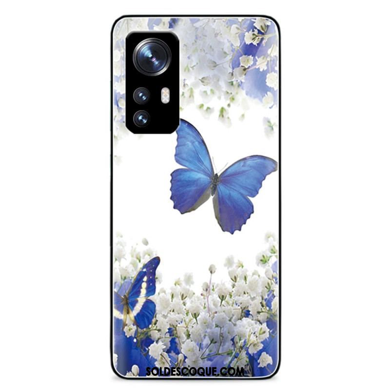 Coque Xiaomi 12 Pro Verre Trempé Papillons Royaux