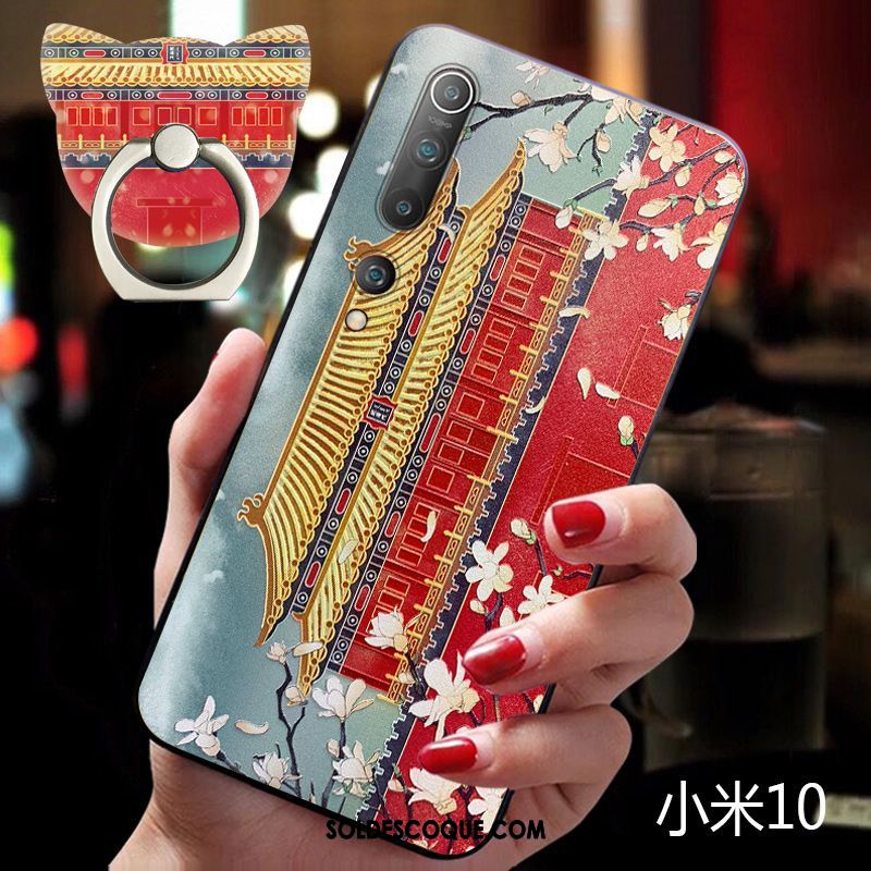 Coque Xiaomi Mi 10 Nouveau Vintage Personnalité Rouge Vent Pas Cher