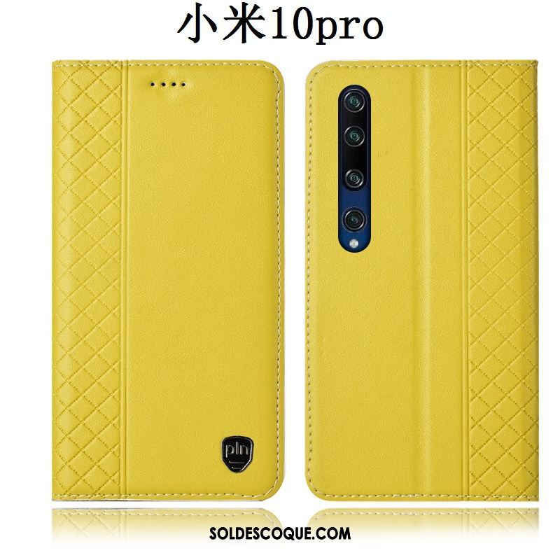 Coque Xiaomi Mi 10 Pro Jaune Incassable Téléphone Portable Protection Étui En Cuir Pas Cher