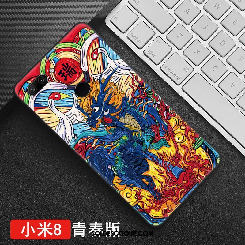 Coque Xiaomi Mi 8 Lite Jeunesse Modèle Dimensionnel Protection Style Chinois Pas Cher