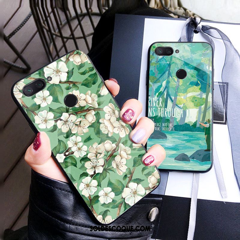 Coque Xiaomi Mi 8 Lite Sentir Personnalité Vert Verre Frais Pas Cher