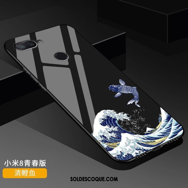 Coque Xiaomi Mi 8 Lite Silicone Petit Marque De Tendance Étui Transparent Housse Soldes