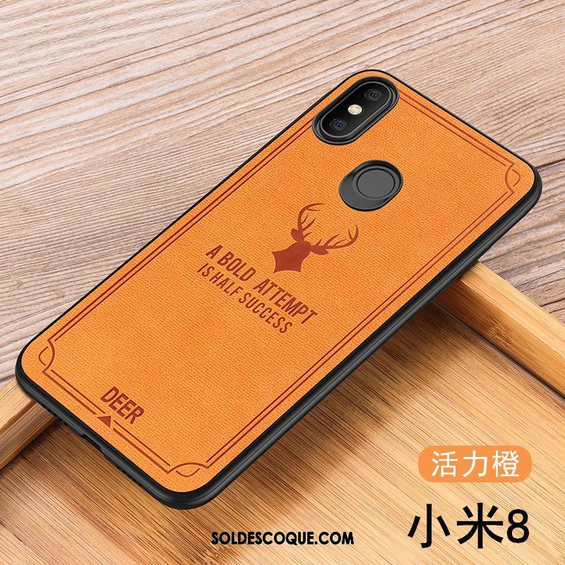 Coque Xiaomi Mi 8 Marque De Tendance Créatif Orange Protection Personnalité Pas Cher