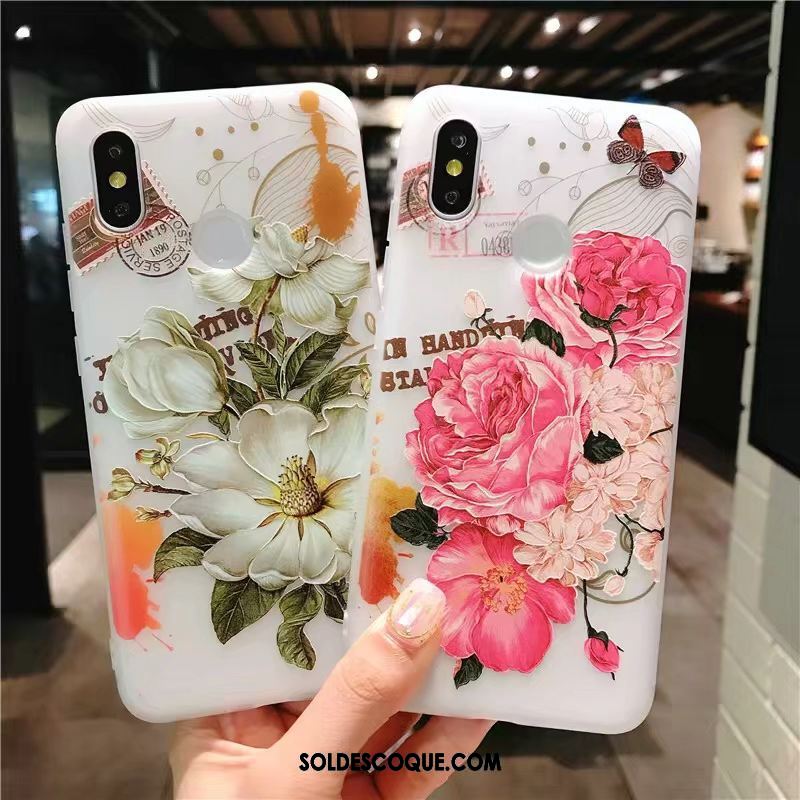 Coque Xiaomi Mi 8 Pivoine Rose Fleur Fluide Doux Téléphone Portable Housse Pas Cher