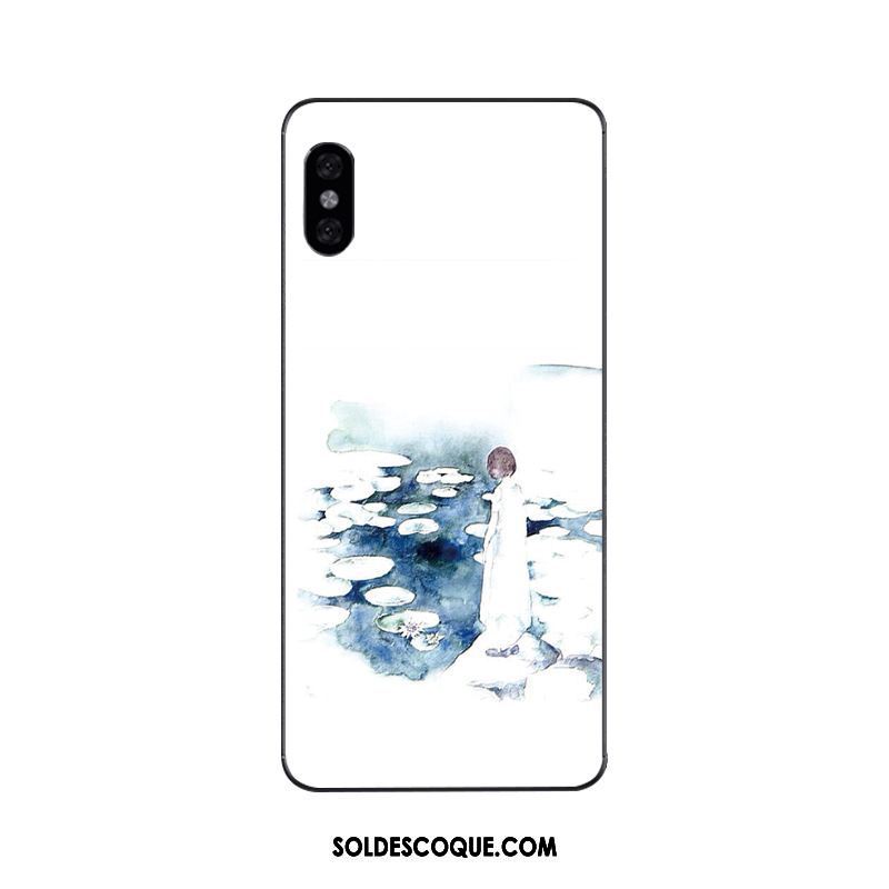 Coque Xiaomi Mi 8 Pro Blanc Gaufrage Couleur Protection Rouge France