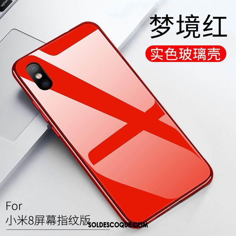 Coque Xiaomi Mi 8 Pro Marque De Tendance Verre Petit Téléphone Portable Difficile Housse Pas Cher