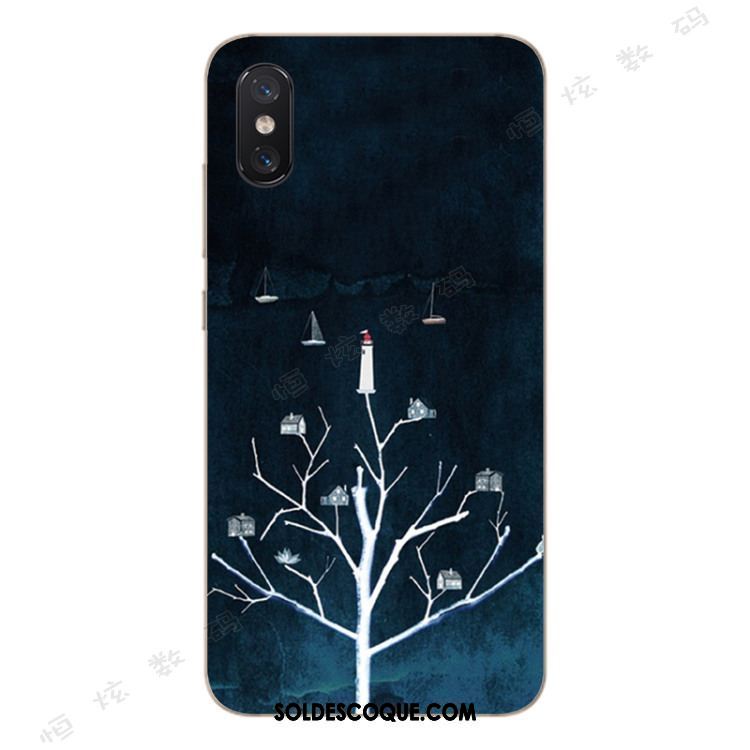 Coque Xiaomi Mi 8 Pro Modèle Fleurie Tout Compris Tendance Silicone Bleu Pas Cher