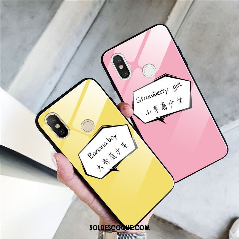 Coque Xiaomi Mi 8 Se Charmant Frais Banane Téléphone Portable Verre Trempé Pas Cher