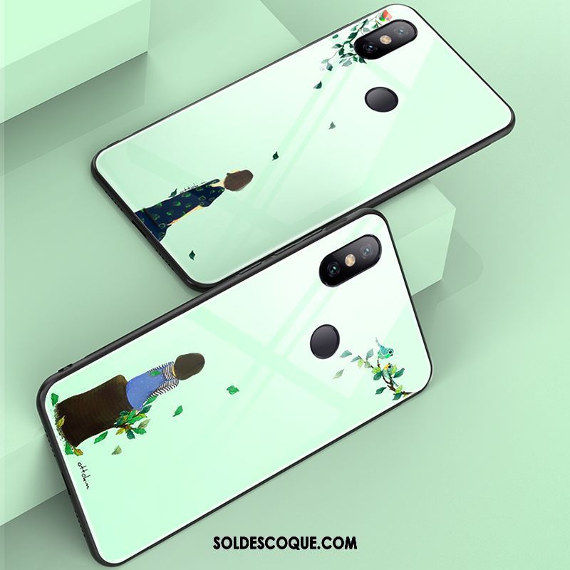 Coque Xiaomi Mi 8 Se Verre Net Rouge Vert Nouveau Personnalité Housse Pas Cher