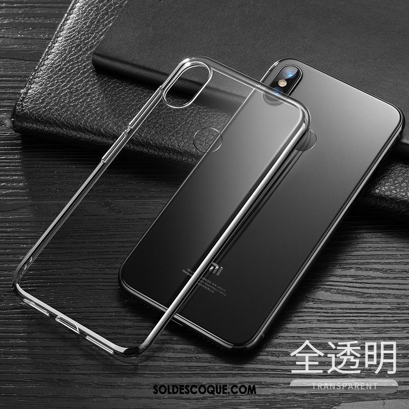 Coque Xiaomi Mi 8 Transparent Étui Très Mince Rouge Protection Soldes