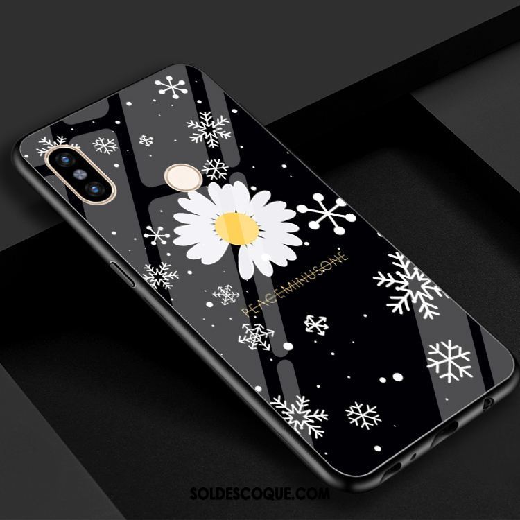 Coque Xiaomi Mi 8 Téléphone Portable Dragon Noir Verre Petit Pas Cher