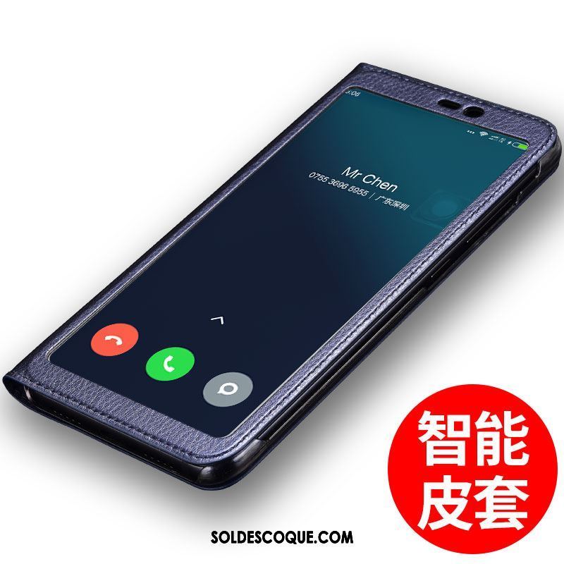 Coque Xiaomi Mi 8 Étui En Cuir Bleu Marin Clamshell Tout Compris Petit En Vente