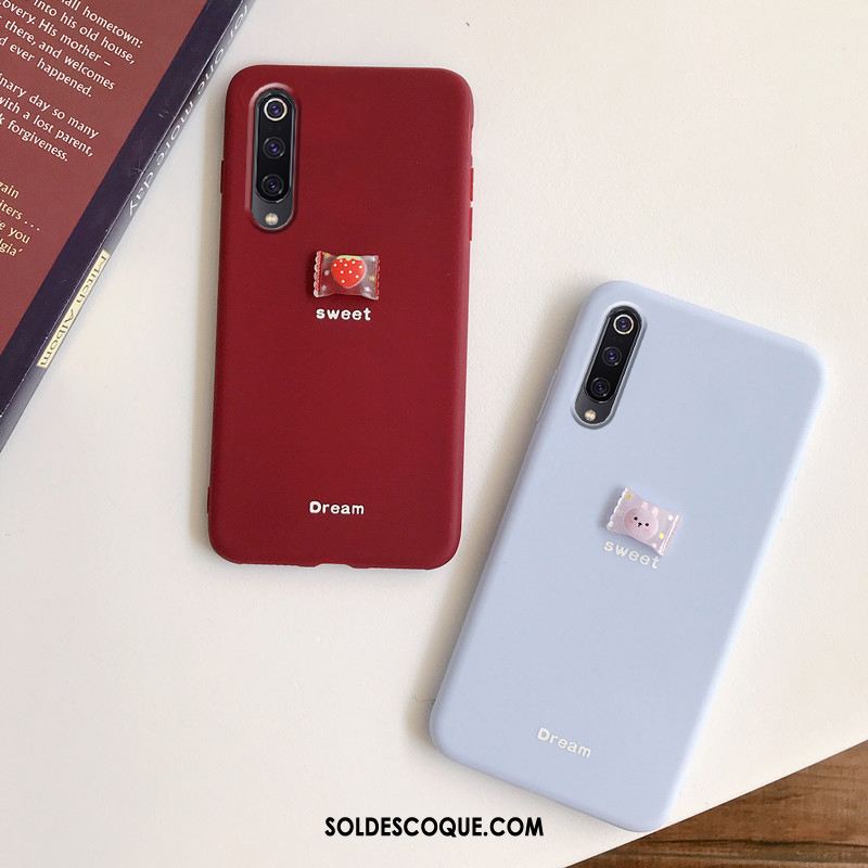 Coque Xiaomi Mi 9 Lite Étui Net Rouge Modèle Fleurie Téléphone Portable Protection En Ligne