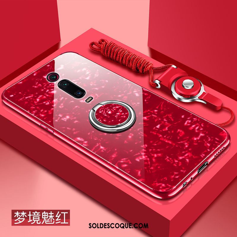 Coque Xiaomi Mi 9t Pro Net Rouge Personnalité Étui Difficile Incassable Housse Pas Cher
