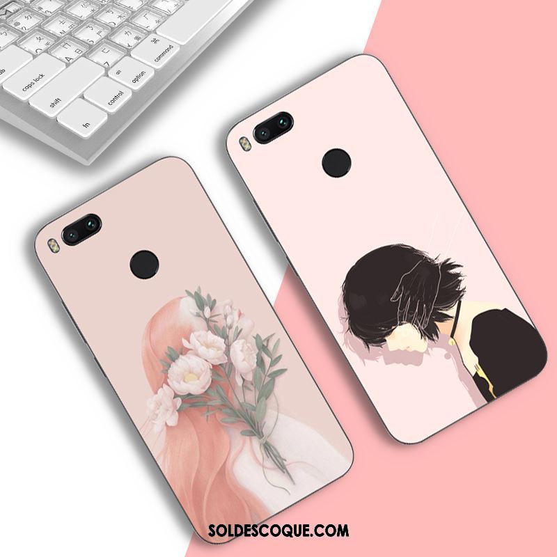 Coque Xiaomi Mi A1 Étui Petit Nouveau Fluide Doux Rose Pas Cher