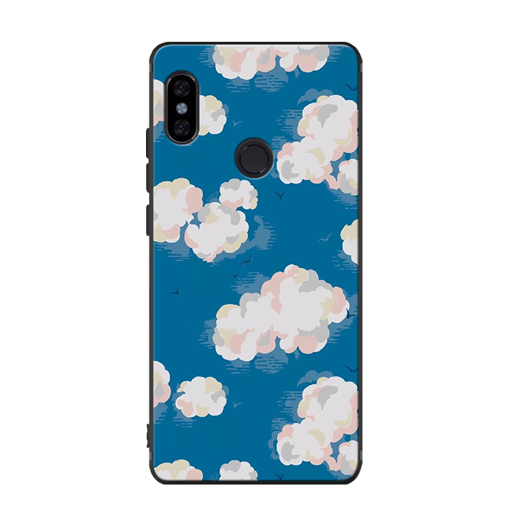 Coque Xiaomi Mi A2 Bleu Rouge Fleur Étui Protection Pas Cher