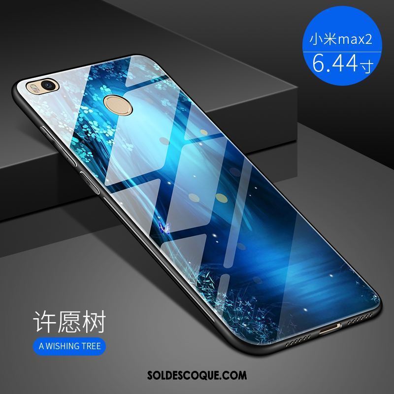 Coque Xiaomi Mi Max 2 Bleu Téléphone Portable Verre Difficile Tout Compris Pas Cher