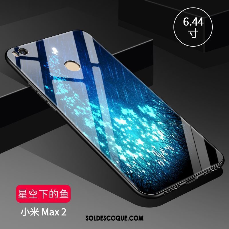 Coque Xiaomi Mi Max 2 Bleu Étui Protection Délavé En Daim Silicone Pas Cher