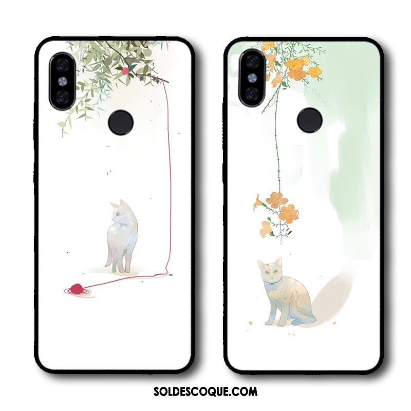 Coque Xiaomi Mi Max 3 Chat Fluide Doux Petit Rouge Blanc Pas Cher