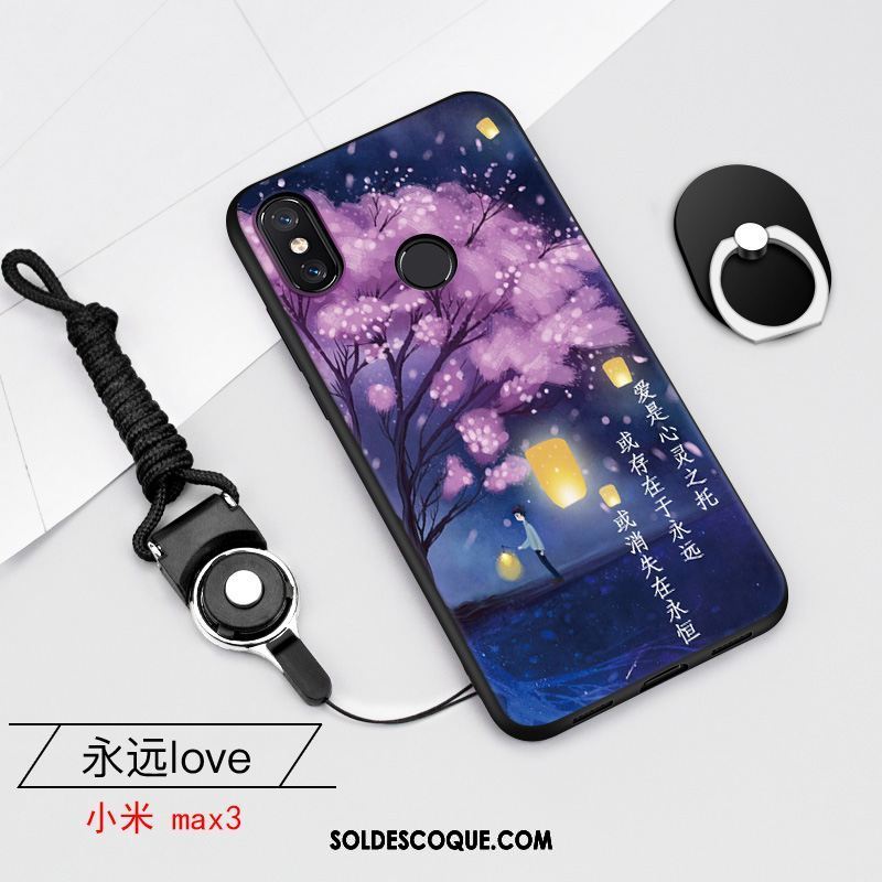 Coque Xiaomi Mi Max 3 Téléphone Portable Bordure Tendance Trois Défenses Petit Soldes