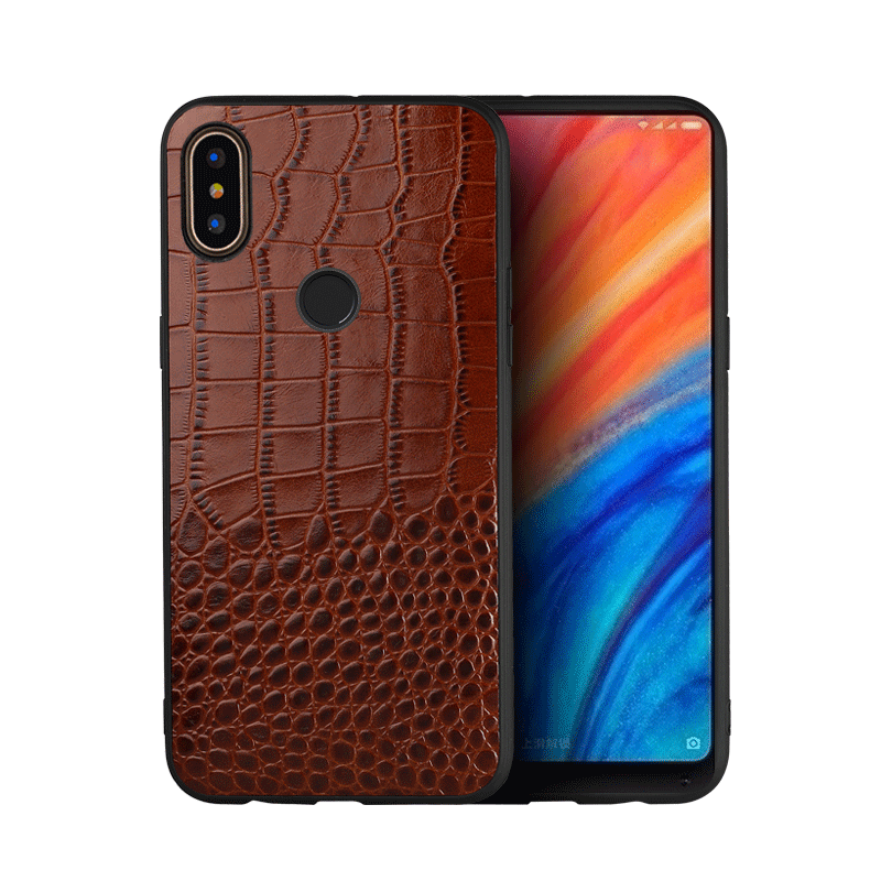 Coque Xiaomi Mi Mix 2s Couvercle Arrière Cuir Véritable Étui Créatif Étui En Cuir En Vente