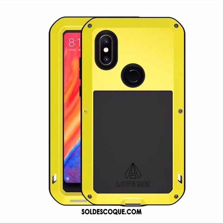 Coque Xiaomi Mi Mix 2s Incassable Jaune Trois Défenses Métal Petit Soldes