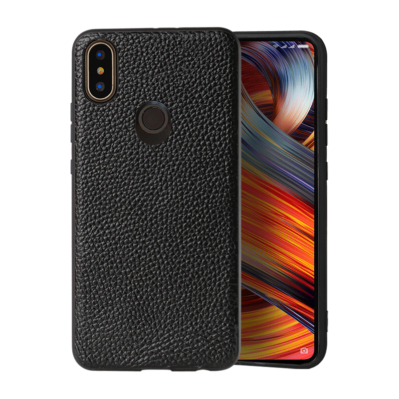 Coque Xiaomi Mi Mix 2s Nouveau Cuir Véritable Tendance Étui Noir Soldes