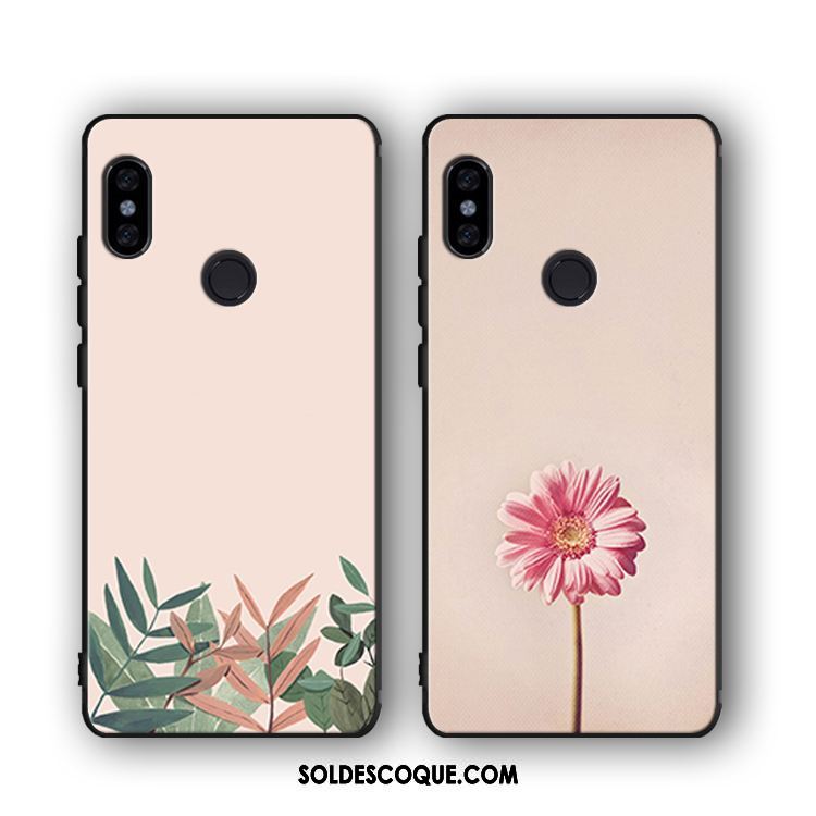 Coque Xiaomi Mi Mix 2s Simple Étui Rose Petit Noir Pas Cher