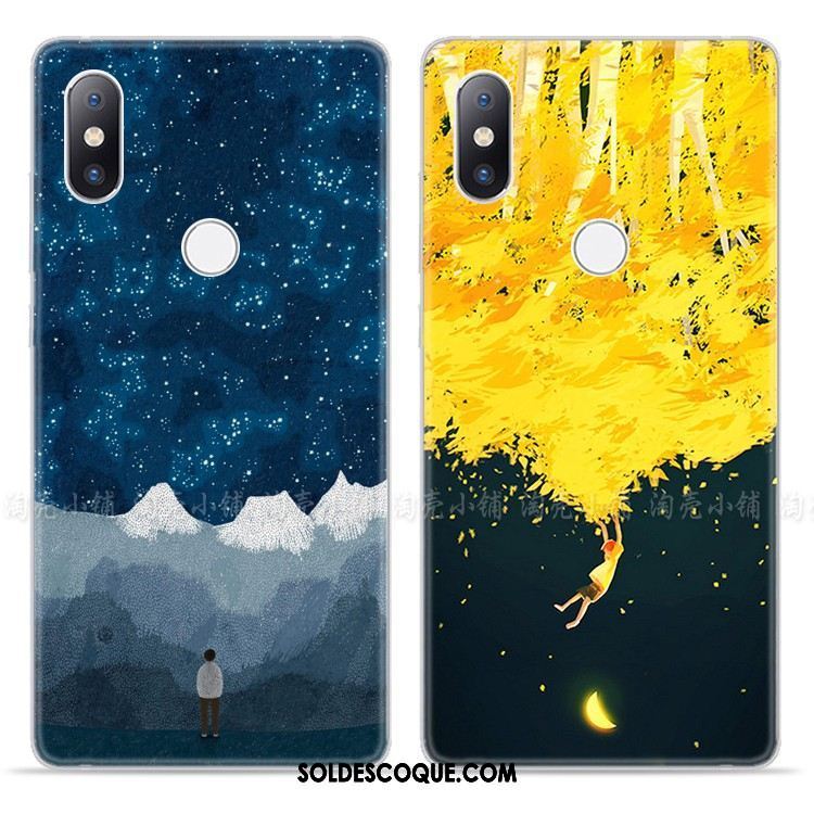 Coque Xiaomi Mi Mix 2s Univers Créatif Petit Protection Bleu Marin Housse Pas Cher