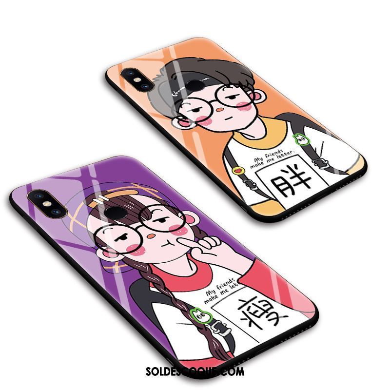 Coque Xiaomi Mi Mix 2s Violet Créatif Art Amoureux Dessin Animé Pas Cher