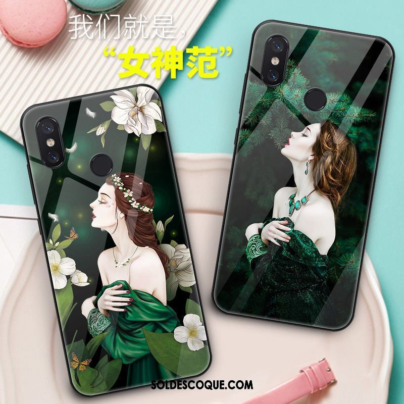 Coque Xiaomi Mi Mix 3 Vert Silicone Étui Petit Modèle Fleurie Housse Soldes